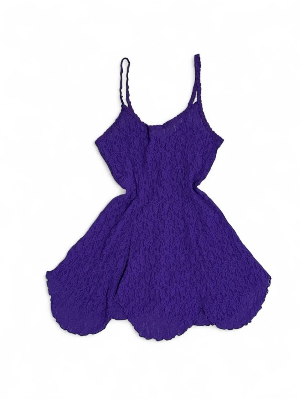 Women’s Vintage 80s Mel-Lin Made in USA Purple Lace Mesh Slip Size Medium